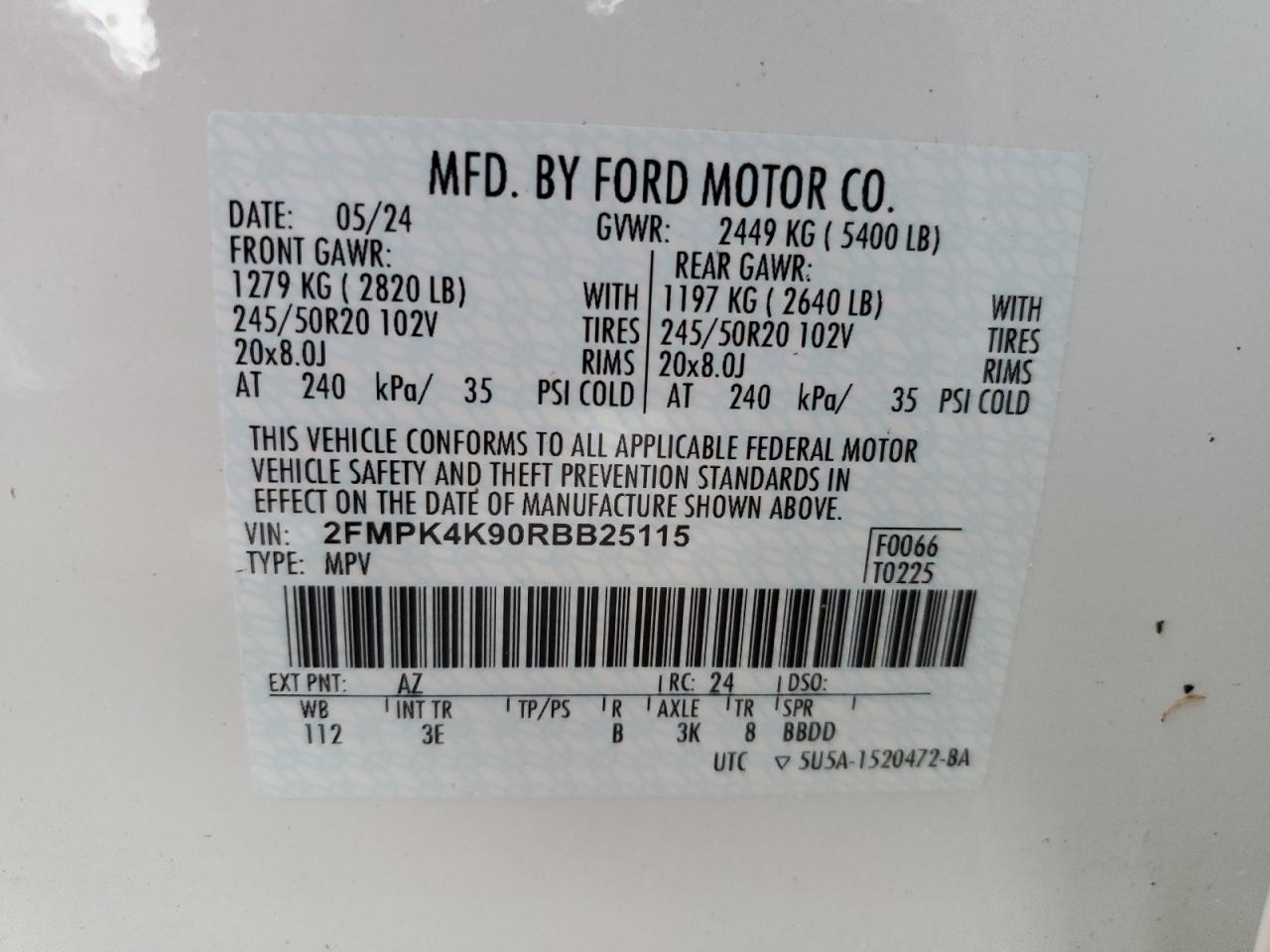 2FMPK4K90RBB25115 2024 FORD EDGE - Image 13