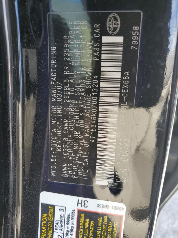 4T1BB46K07U013204 2007 Toyota Camry Hybrid