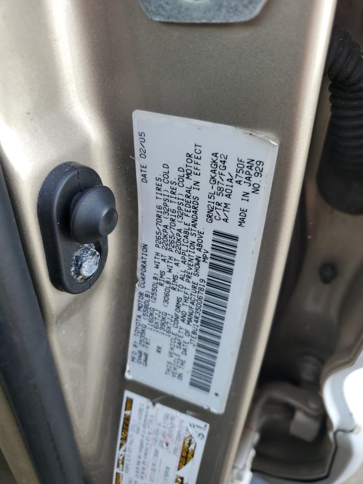 JTEBU14R350067819 2005 Toyota 4Runner Sr5