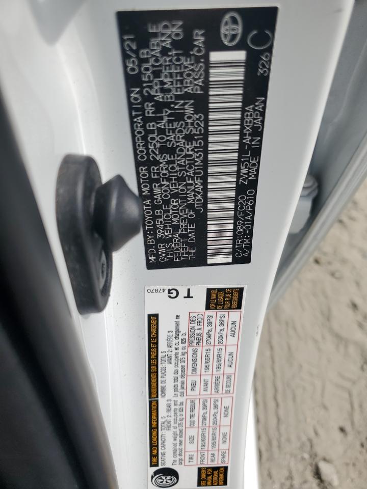 JTDKAMFU1M3151523 2021 Toyota Prius Special Edition