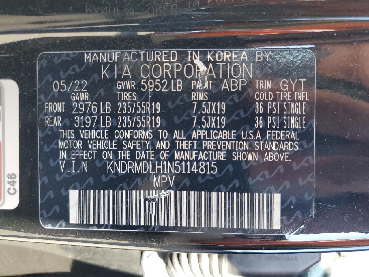 KNDRMDLH1N5114815 2022 Kia Sorento Sx Prestige