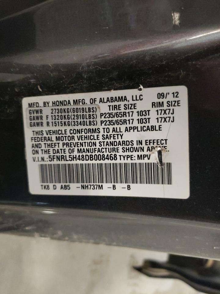 5FNRL5H48DB008468 2013 Honda Odyssey Ex