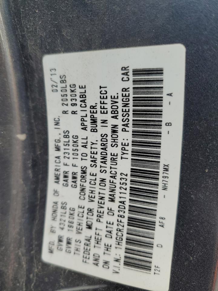 1HGCR2F83DA112532 2013 Honda Accord Exl