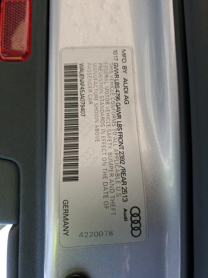 WAUENAF45JA079407 2018 Audi A4 Premium Plus