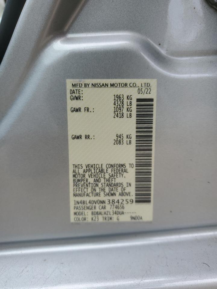 1N4BL4DV0NN384259 2022 Nissan Altima Sv