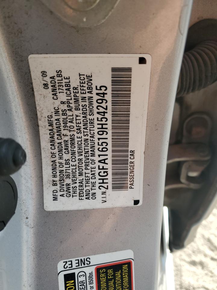 2HGFA16519H542945 2009 Honda Civic Lx