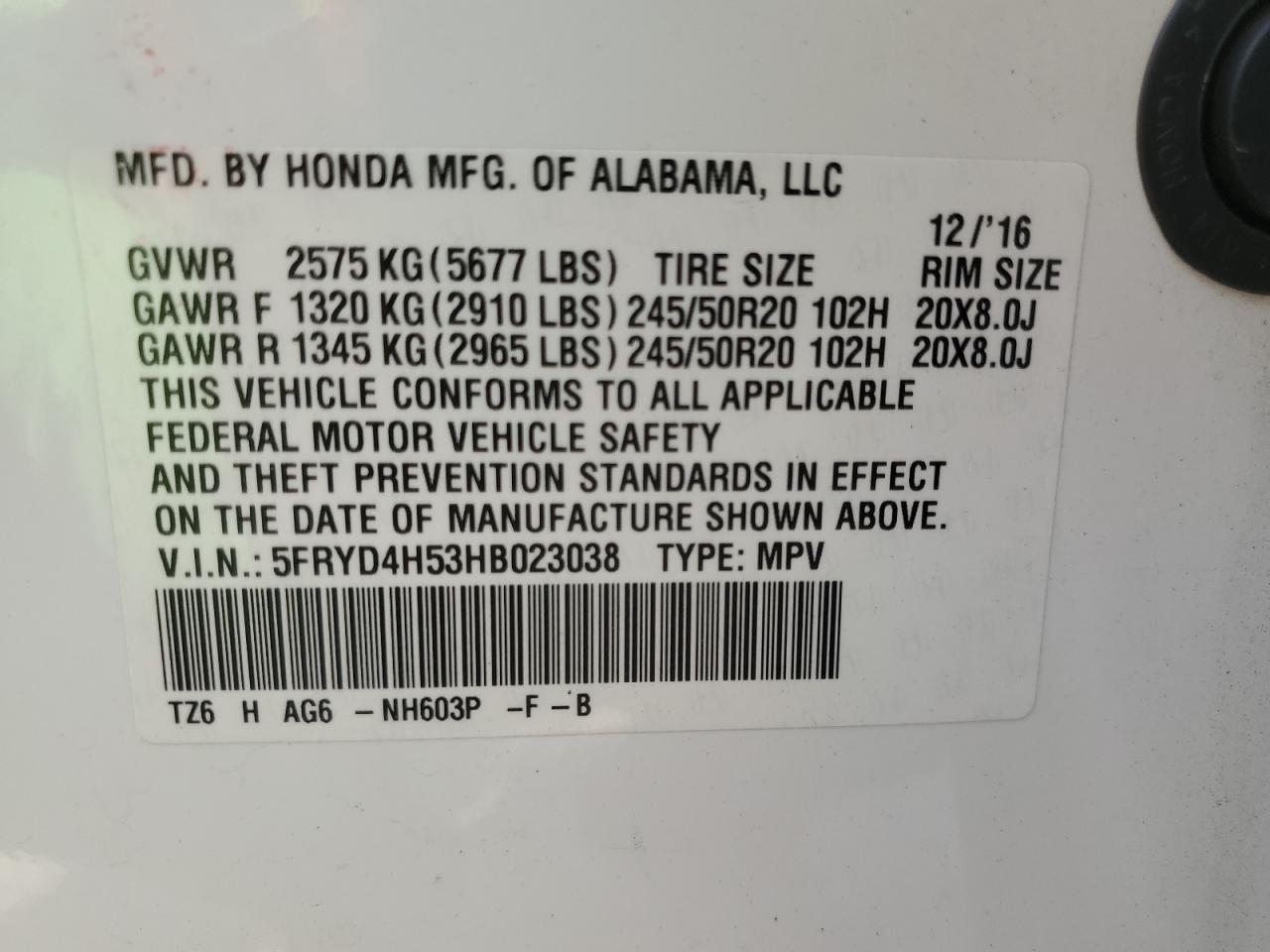 5FRYD4H53HB023038 2017 Acura Mdx Technology