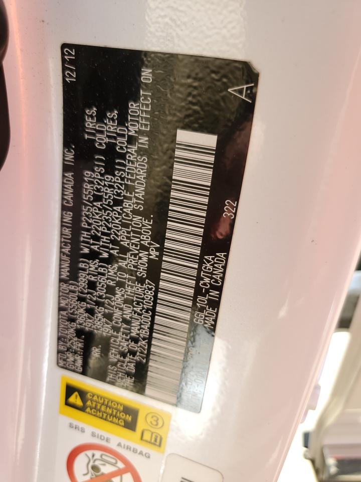 2013 Lexus Rx 350 VIN: 2T2ZK1BA0DC109837 Lot: 73756354