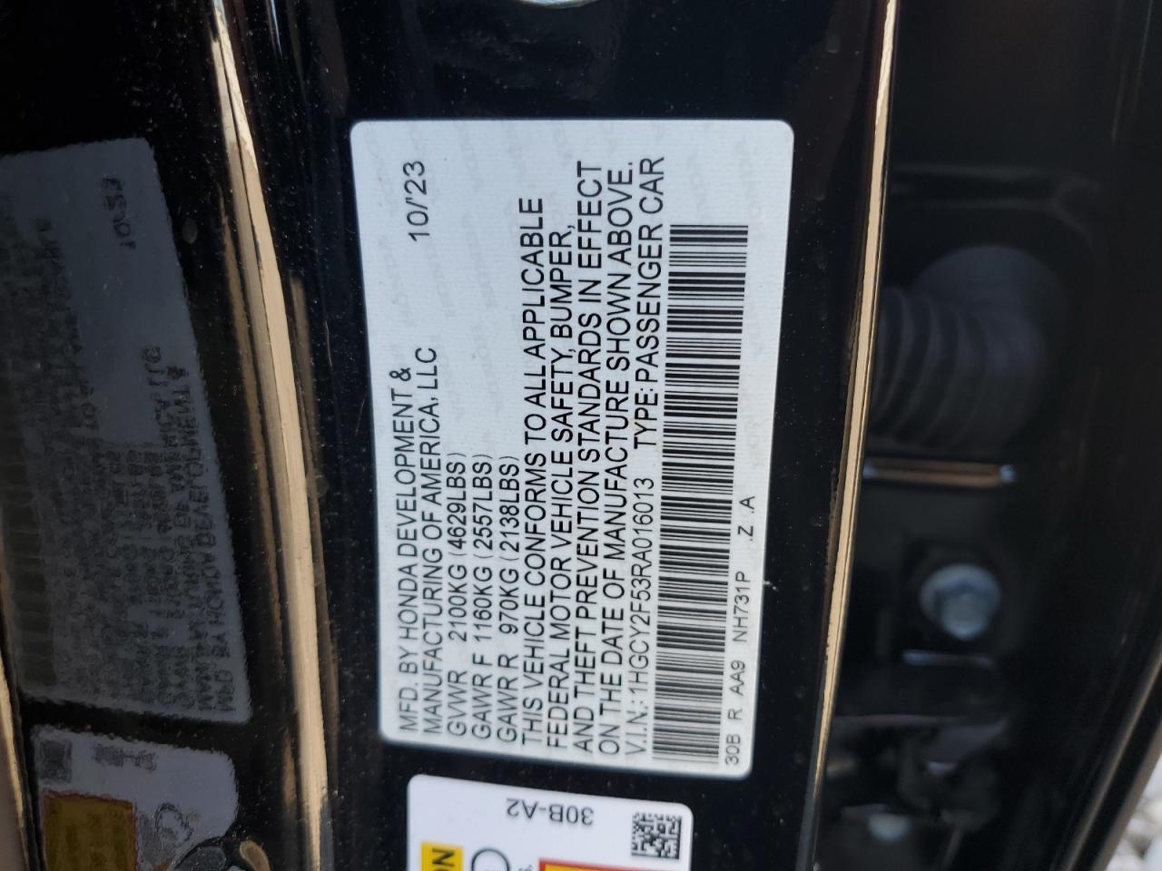 1HGCY2F53RA016013 2024 Honda Accord Hybrid Sport