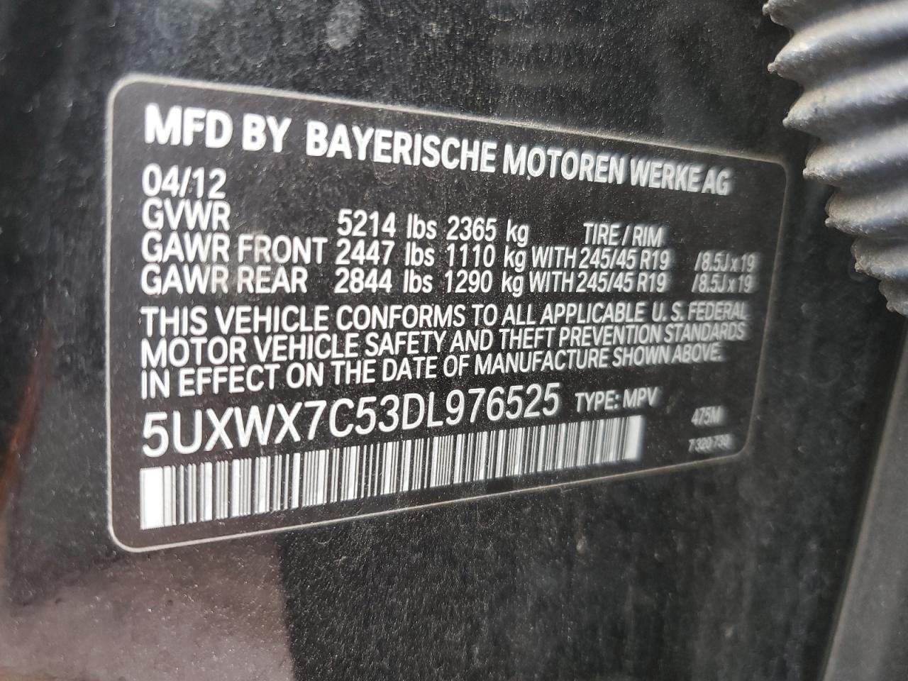 5UXWX7C53DL976525 2013 BMW X3 xDrive35I