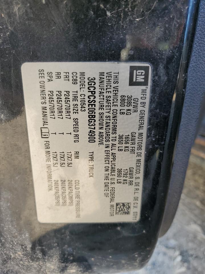 2011 Chevrolet Silverado C1500 Lt VIN: 3GCPCSE06BG374900 Lot: 71713644