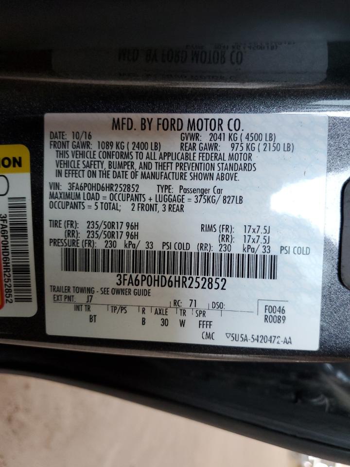 3FA6P0HD6HR252852 2017 Ford Fusion Se