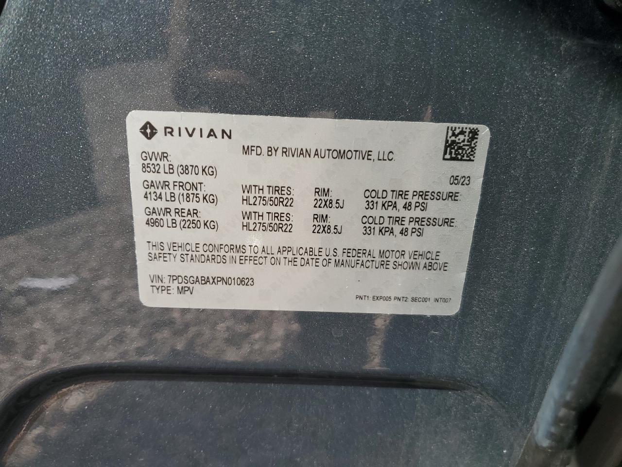 7PDSGABAXPN010623 2023 Rivian R1S Adventure