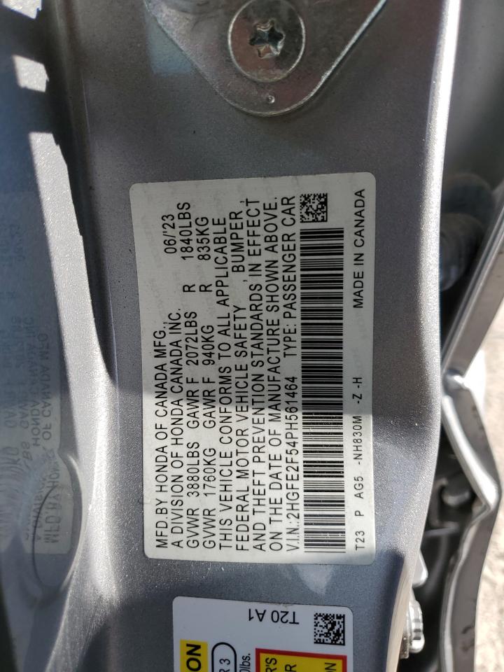 2023 Honda Civic Sport VIN: 2HGFE2F54PH561464 Lot: 72058934