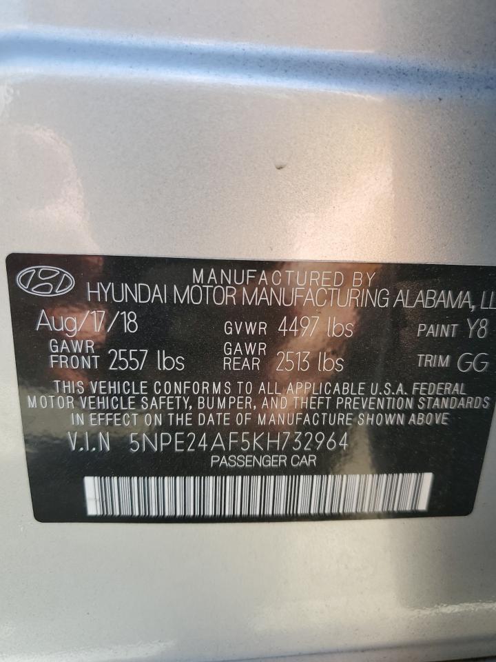 5NPE24AF5KH732964 2019 HYUNDAI SONATA - Image 12