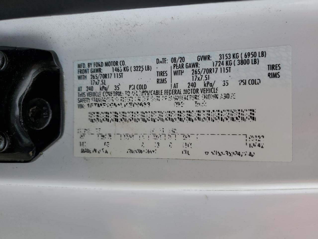 1FTMF1E54LKE89683 2020 FORD F-150 - Image 12