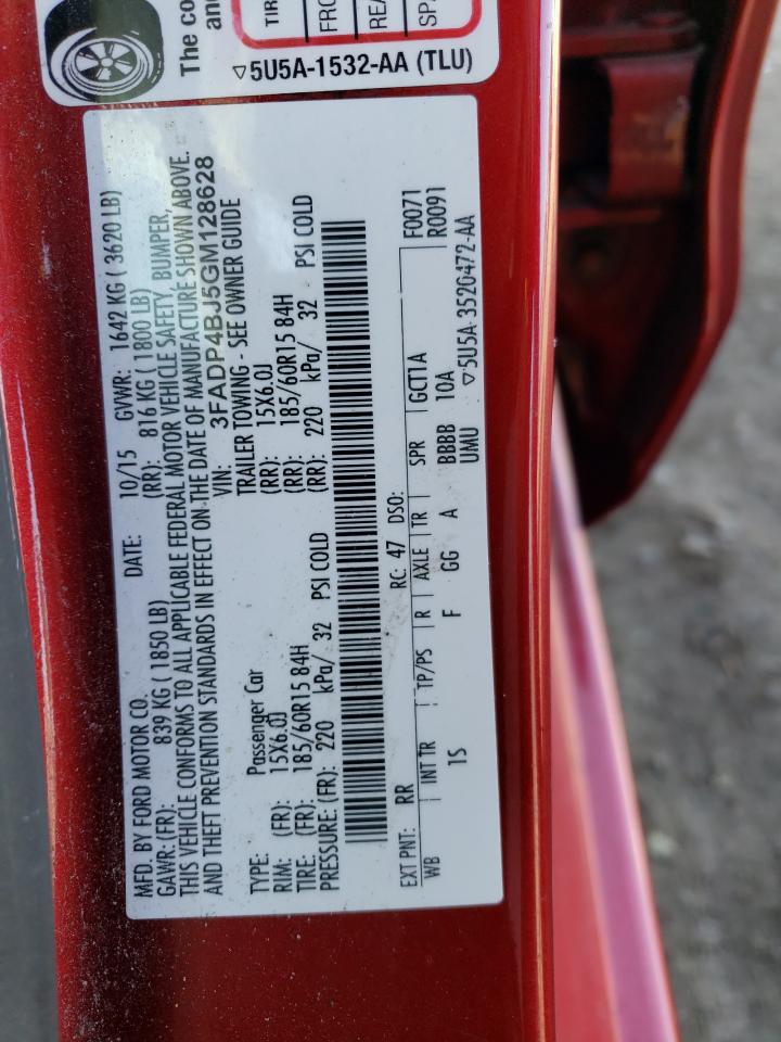 2016 Ford Fiesta Se VIN: 3FADP4BJ5GM128628 Lot: 70099224