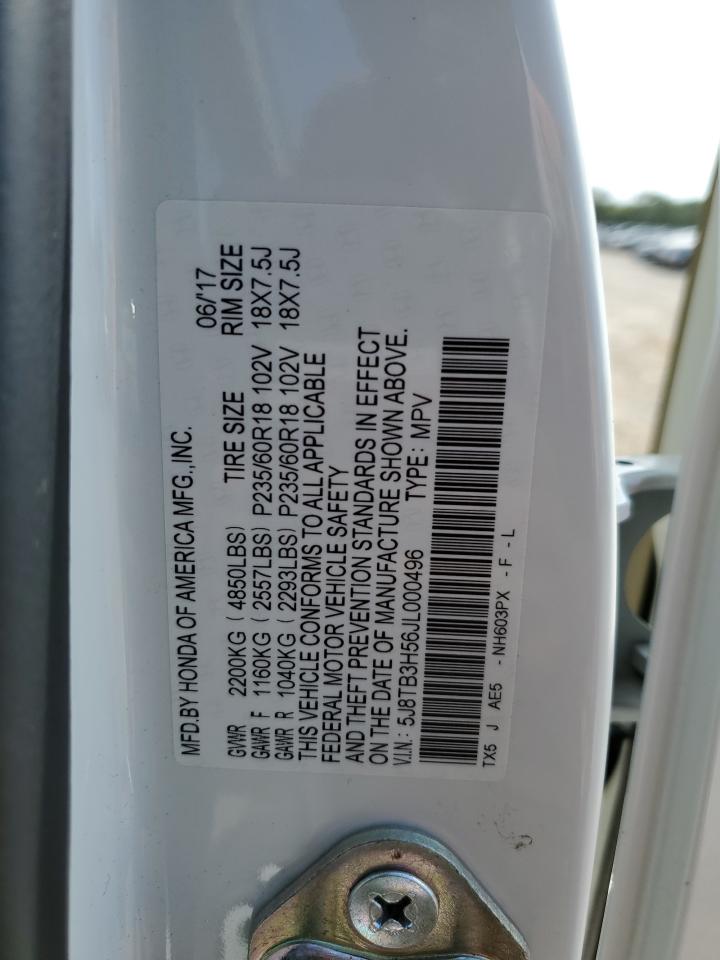 5J8TB3H56JL000496 2018 Acura Rdx Technology