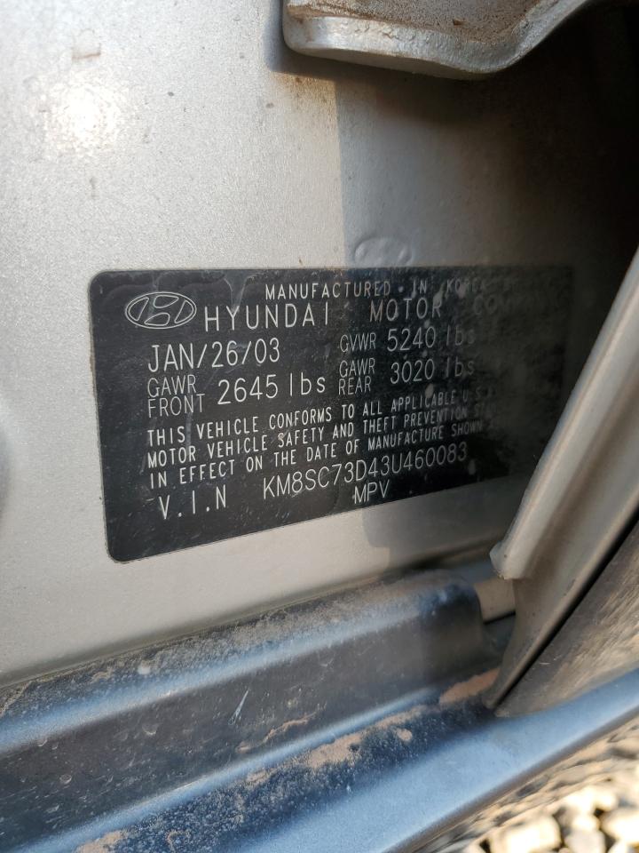 KM8SC73D43U460083 2003 Hyundai Santa Fe Gls