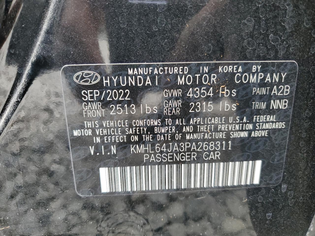 KMHL64JA3PA268311 2023 Hyundai Sonata Sel