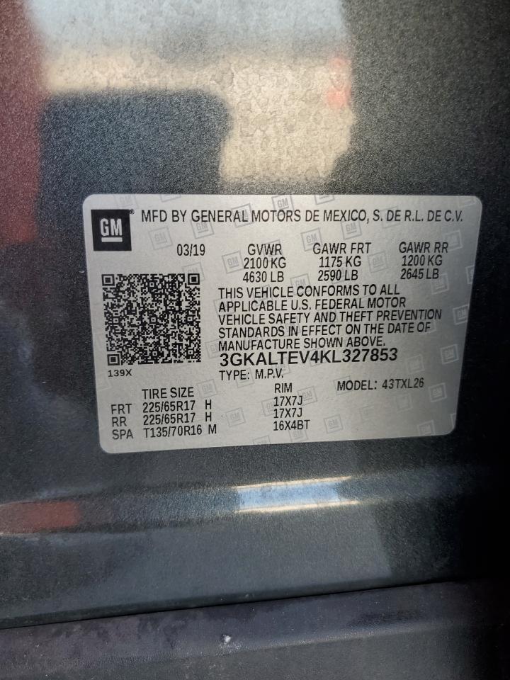 3GKALTEV4KL327853 2019 GMC Terrain Sle