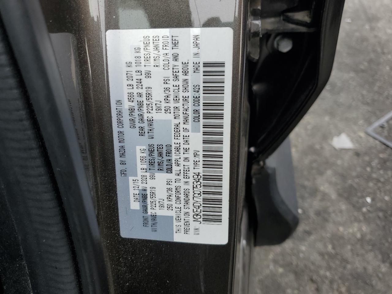 JM3KE4DY7G0753494 2016 Mazda Cx-5 Gt