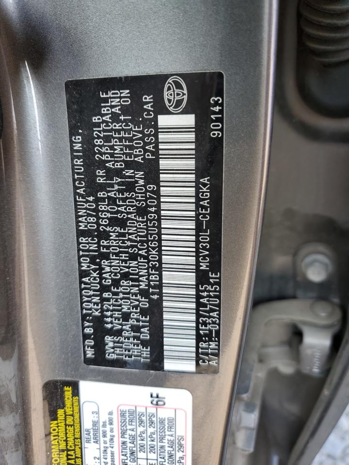 4T1BF30K65U594079 2005 Toyota Camry Le