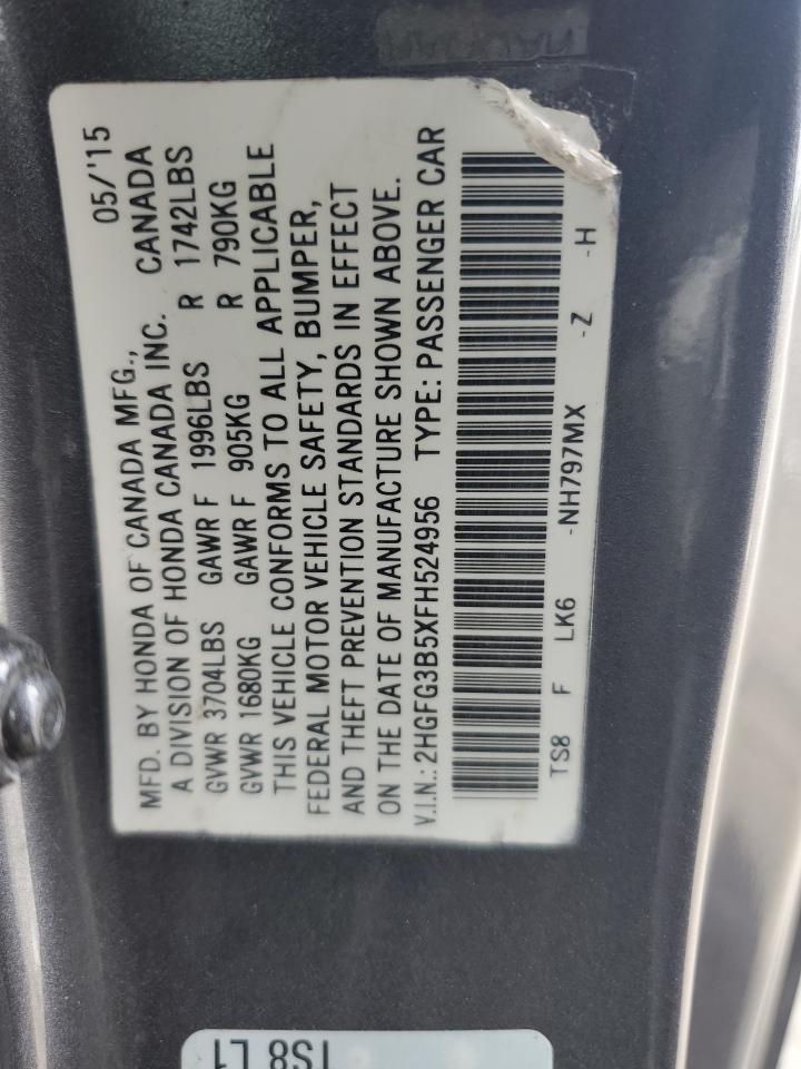 2HGFG3B5XFH524956 2015 HONDA CIVIC - Image 12