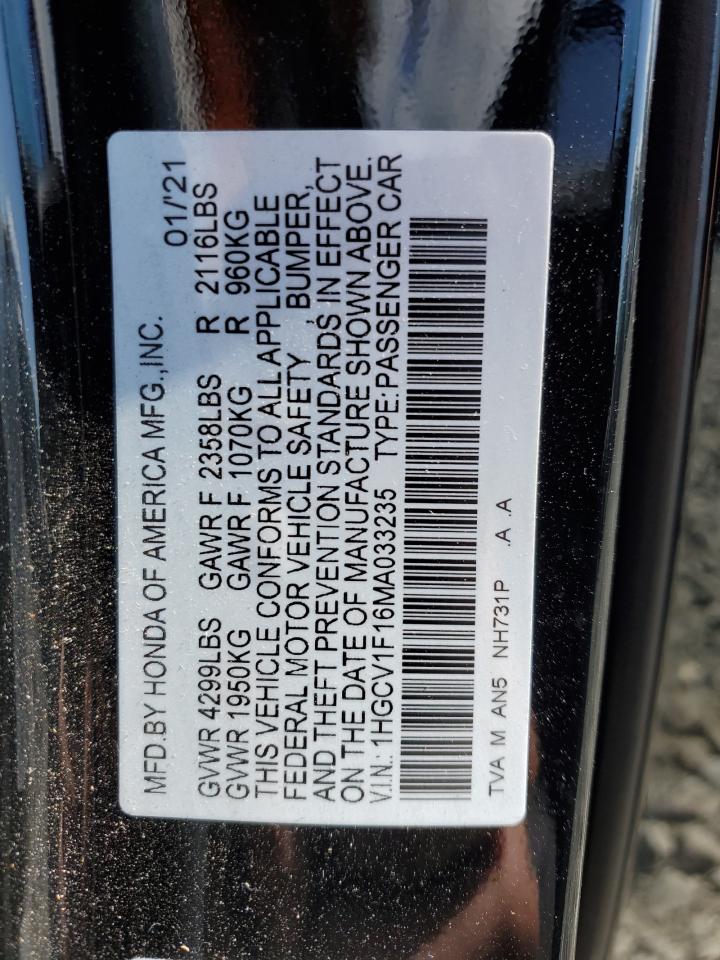 1HGCV1F16MA033235 2021 Honda Accord Lx