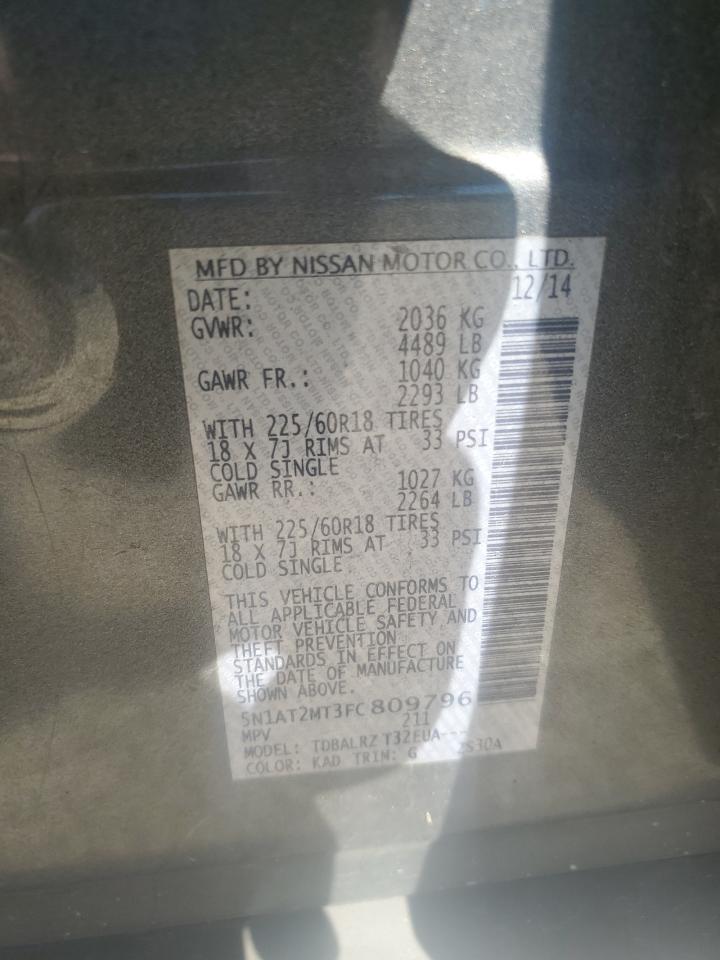 5N1AT2MT3FC809796 2015 Nissan Rogue S