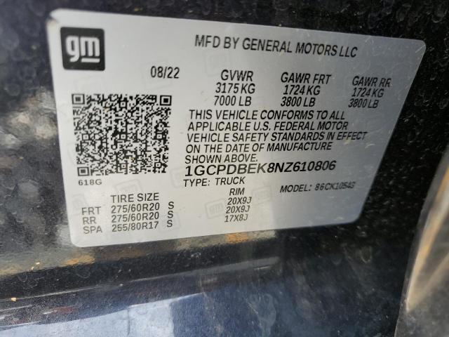 1GCPDBEK8NZ610806 Chevrolet All Models SILVERADO 13