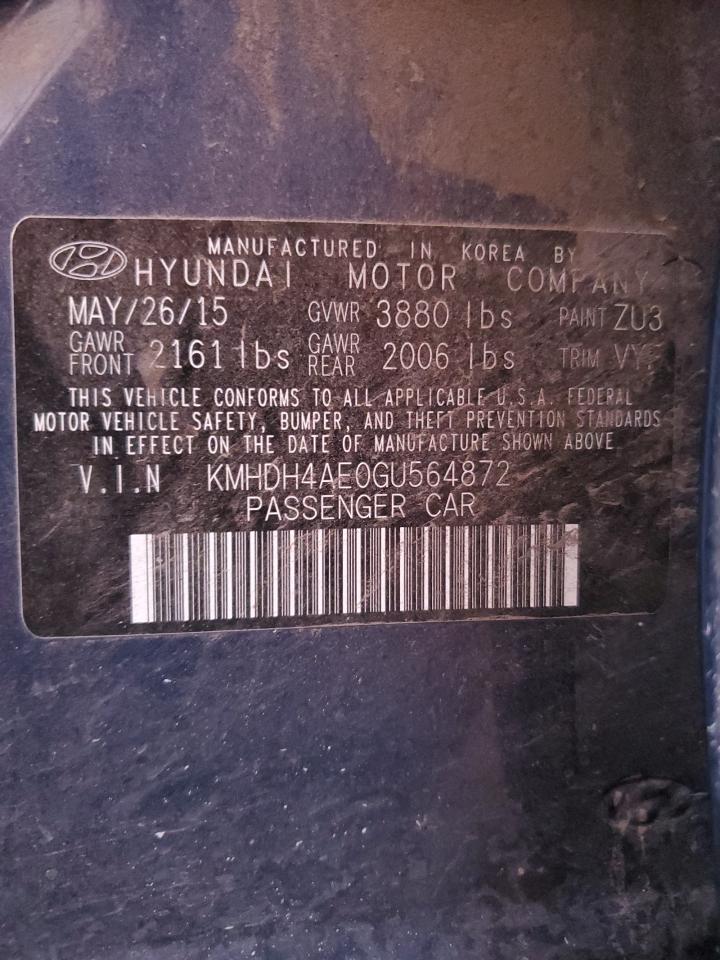 KMHDH4AE0GU564872 2016 HYUNDAI ELANTRA - Image 13