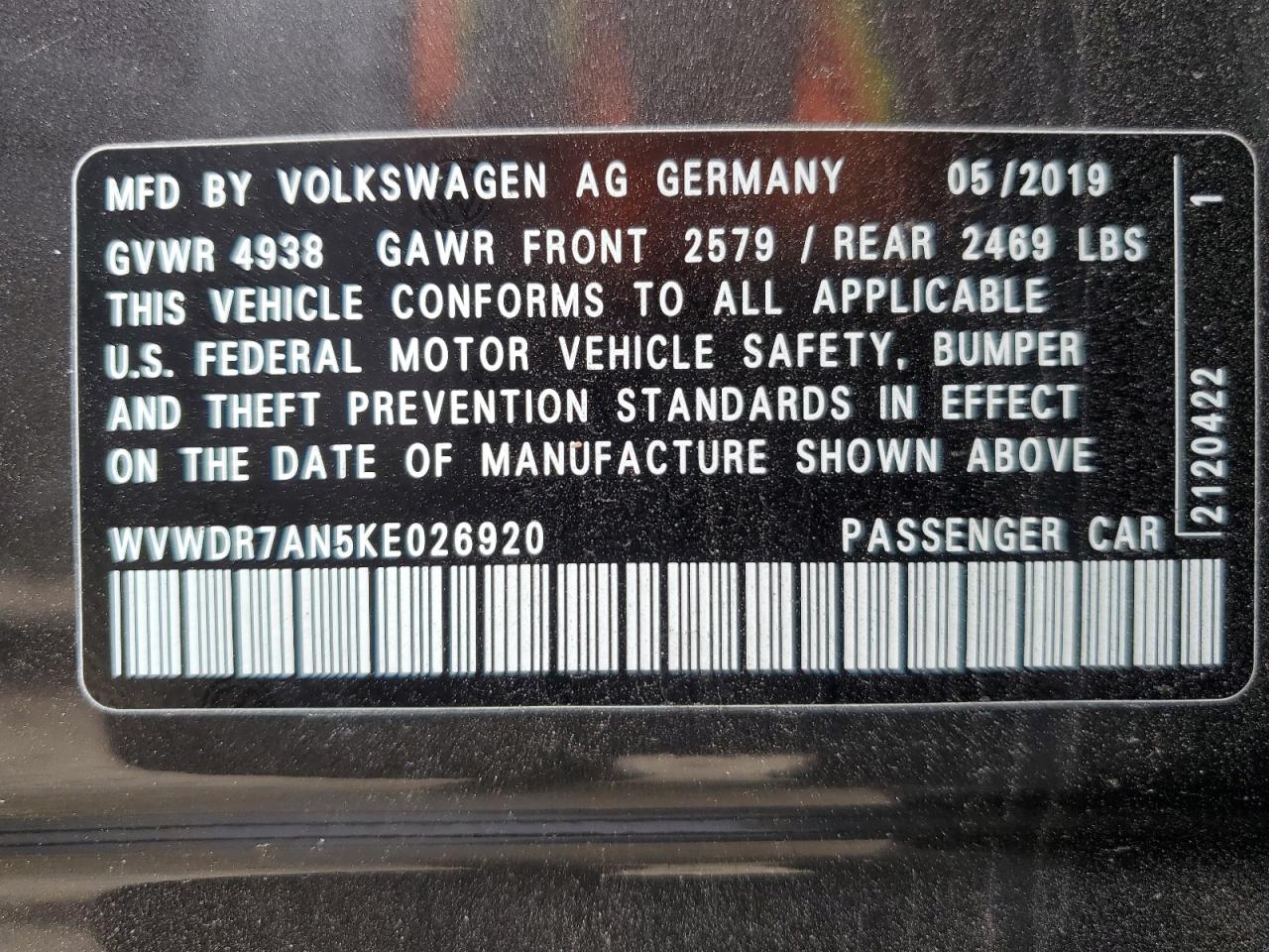 WVWDR7AN5KE026920 2019 Volkswagen Arteon Sel