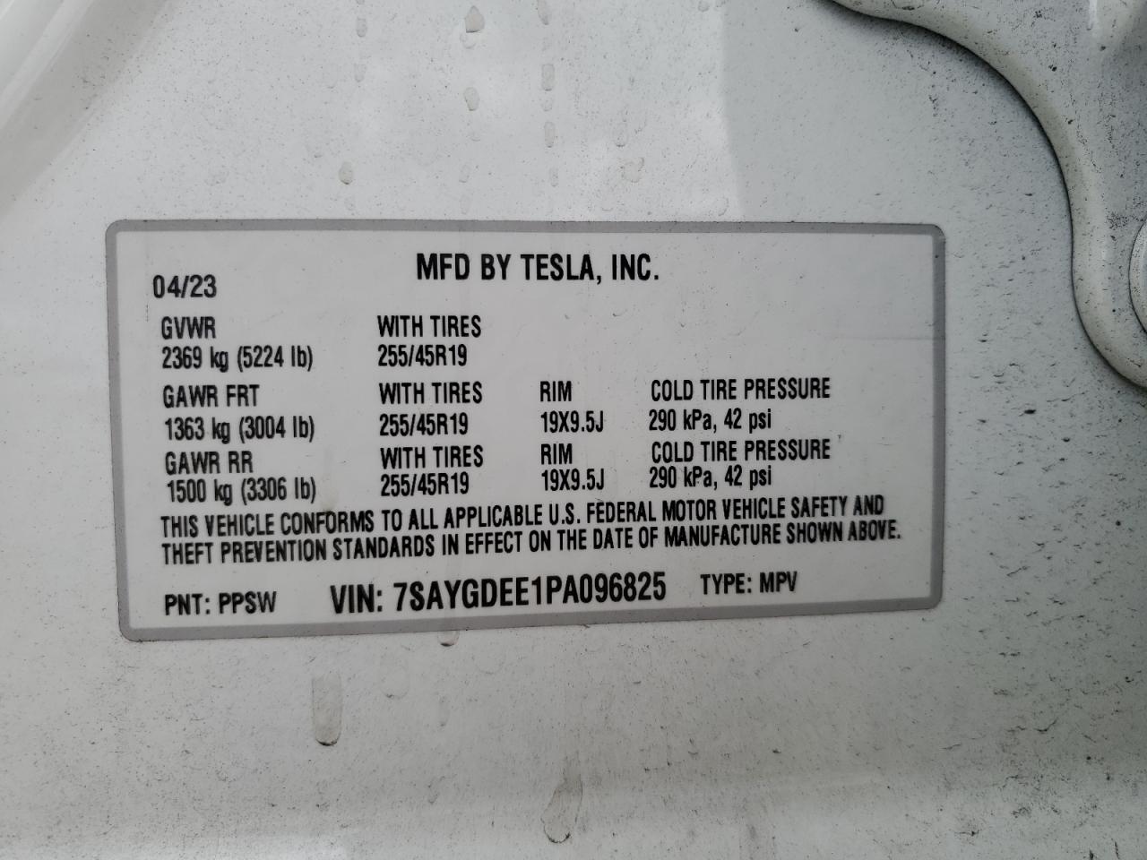 7SAYGDEE1PA096825 2023 Tesla Model Y