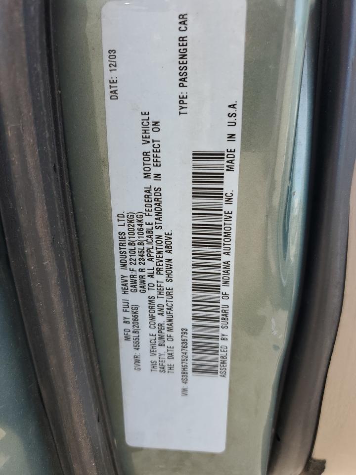 4S3BH675247636793 2004 Subaru Legacy Outback Awp