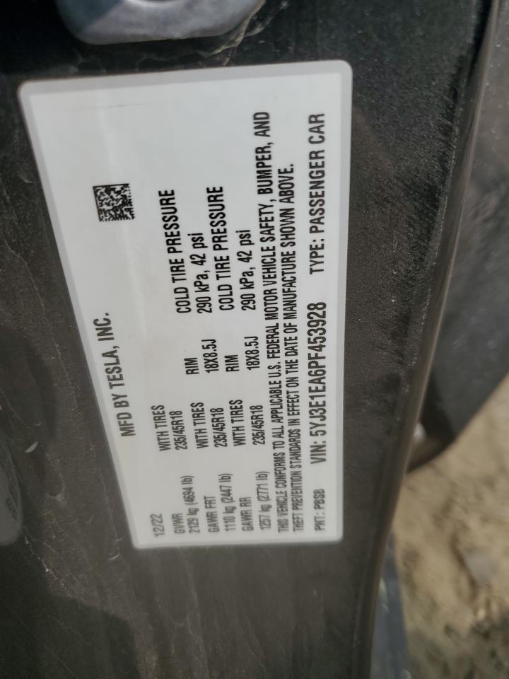 5YJ3E1EA6PF453928 2023 Tesla Model 3