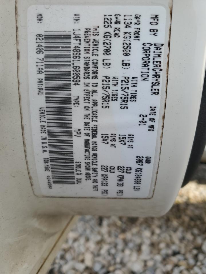 2001 Jeep Cherokee Sport VIN: 1J4FT48S61L600594 Lot: 71125444