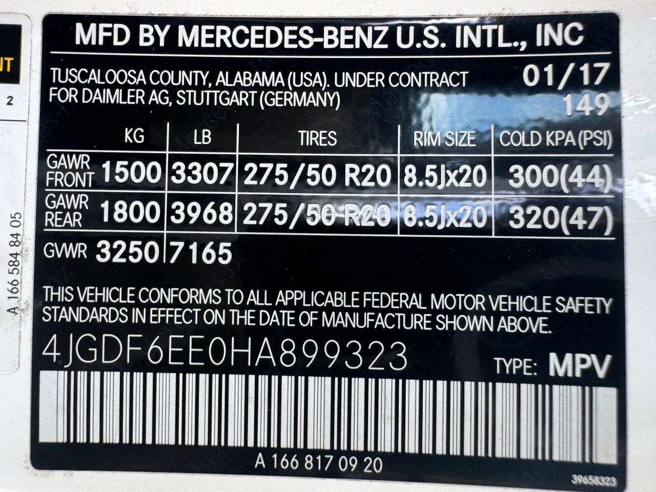 4JGDF6EE0HA899323 2017 Mercedes-Benz Gls 450 4Matic