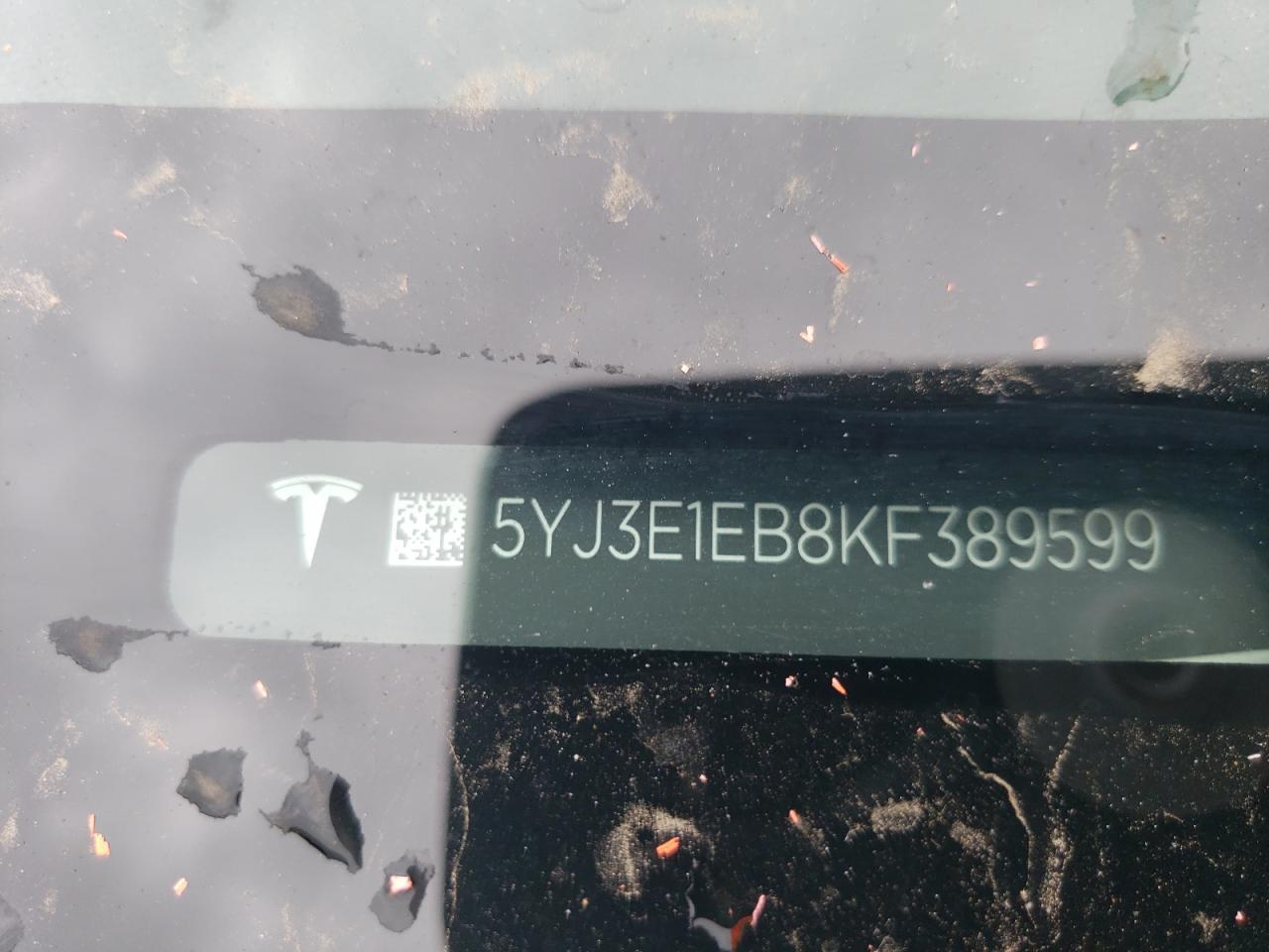 5YJ3E1EB8KF389599 2019 Tesla Model 3