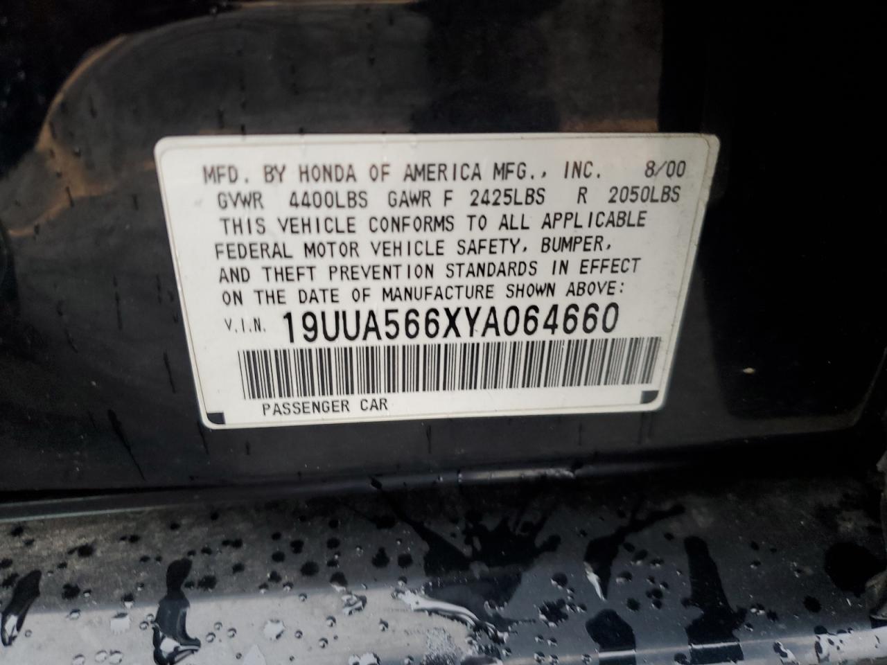 19UUA566XYA064660 2000 Acura 3.2Tl