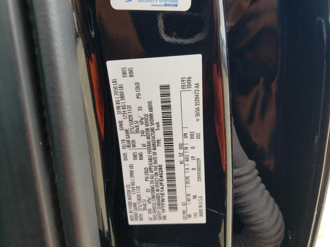 1FTFW1E14JFE46280 2018 Ford F150 Supercrew