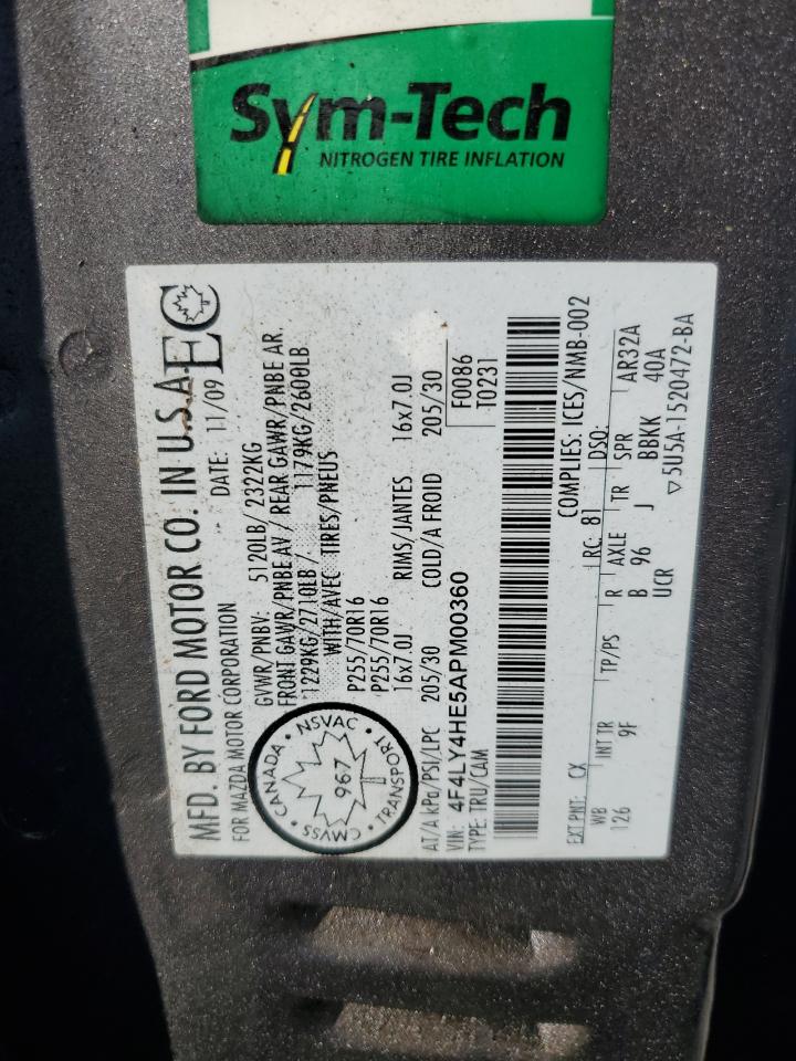 2010 Mazda B4000 Cab Plus VIN: 4F4LY4HE5APM00360 Lot: 73228014