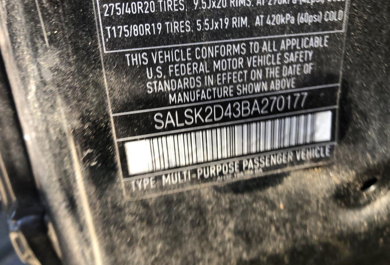 SALSK2D43BA270177 2011 Land Rover Range Rover Sport Lux