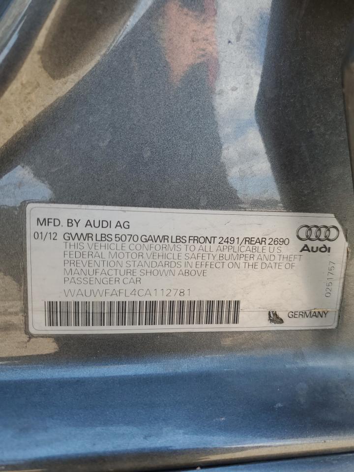 WAUWFAFL4CA112781 2012 Audi A4 Premium Plus