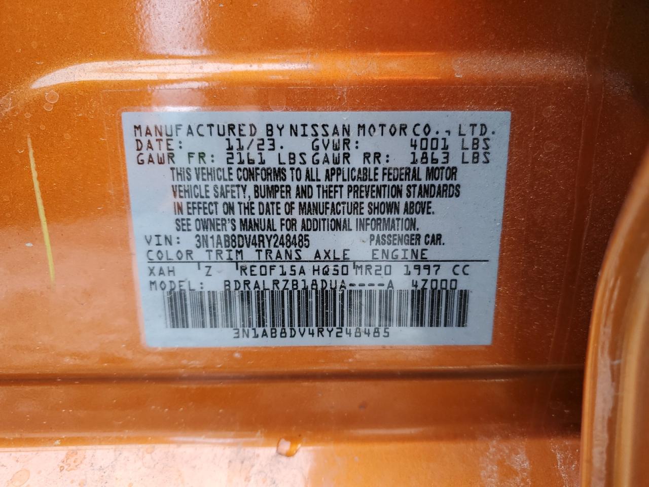 3N1AB8DV4RY248485 2024 Nissan Sentra Sr