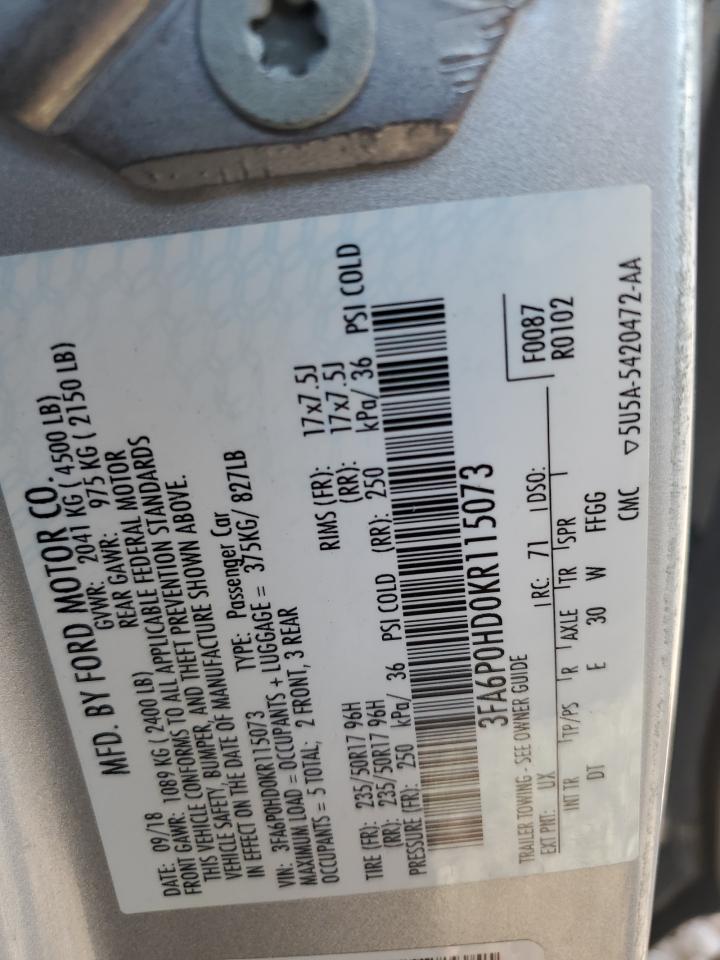 3FA6P0HD0KR115073 2019 FORD FUSION - Image 14