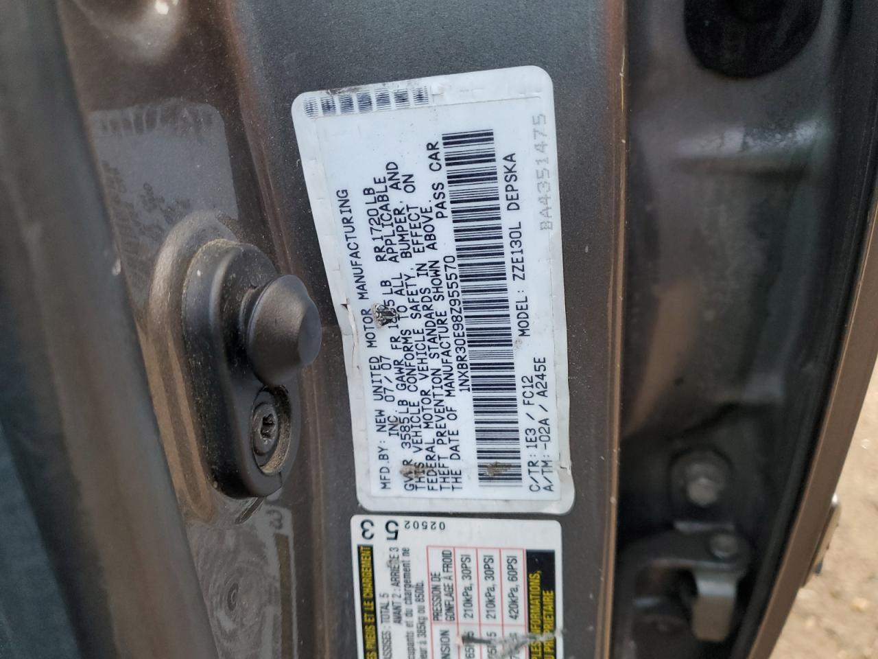 1NXBR30E98Z955570 2008 Toyota Corolla Ce