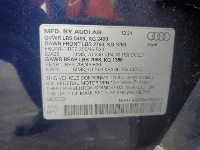 WA1FAAFY9N2047673 Audi Q5 PRESTIG 14