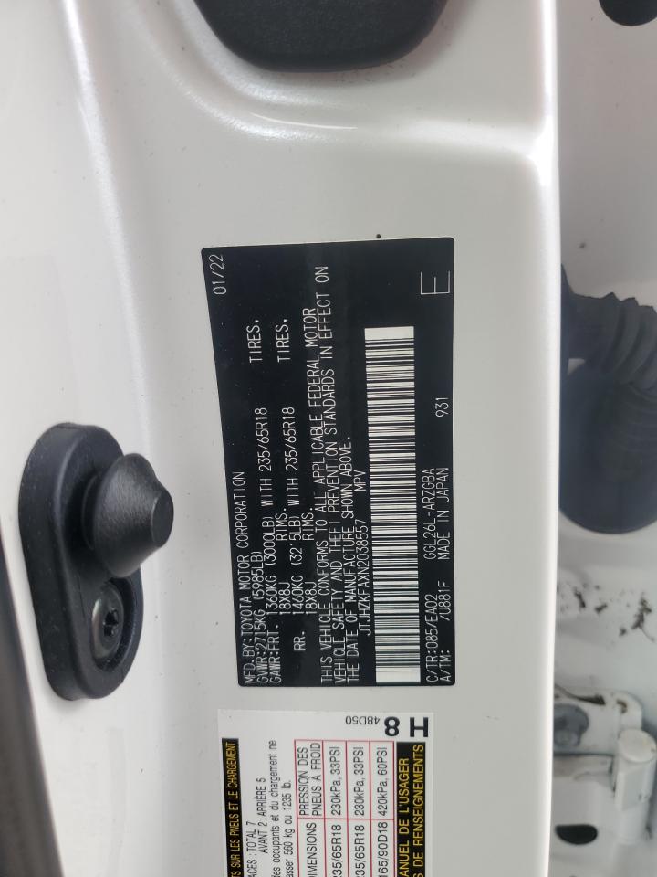 2022 Lexus Rx 350 L VIN: JTJHZKFAXN2038557 Lot: 72291324