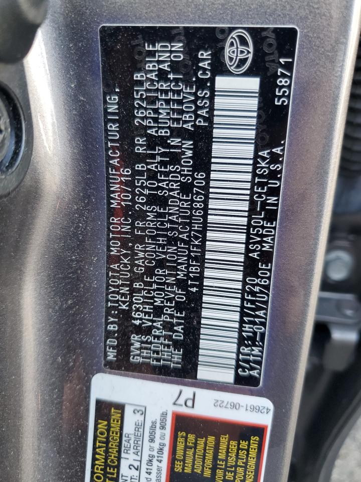 4T1BF1FK7HU686706 2017 Toyota Camry Le